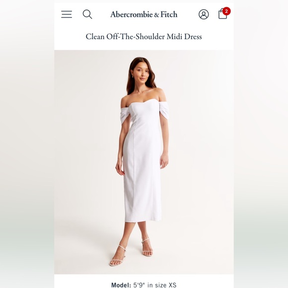 Abercrombie & Fitch Dresses & Skirts - Abercrombie & Fitch White Off-The-Shoulder Midi Dress
